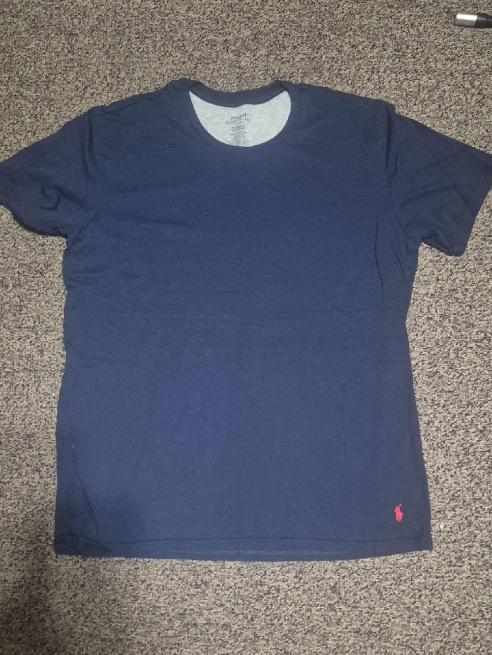 Ralph Lauren Navy Short Sleeve Crew T-Shirt with Red Polo Logo